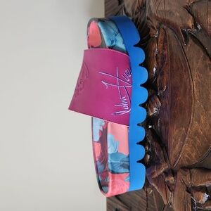 Rare John Fluevog signed platform slide sandal size 8